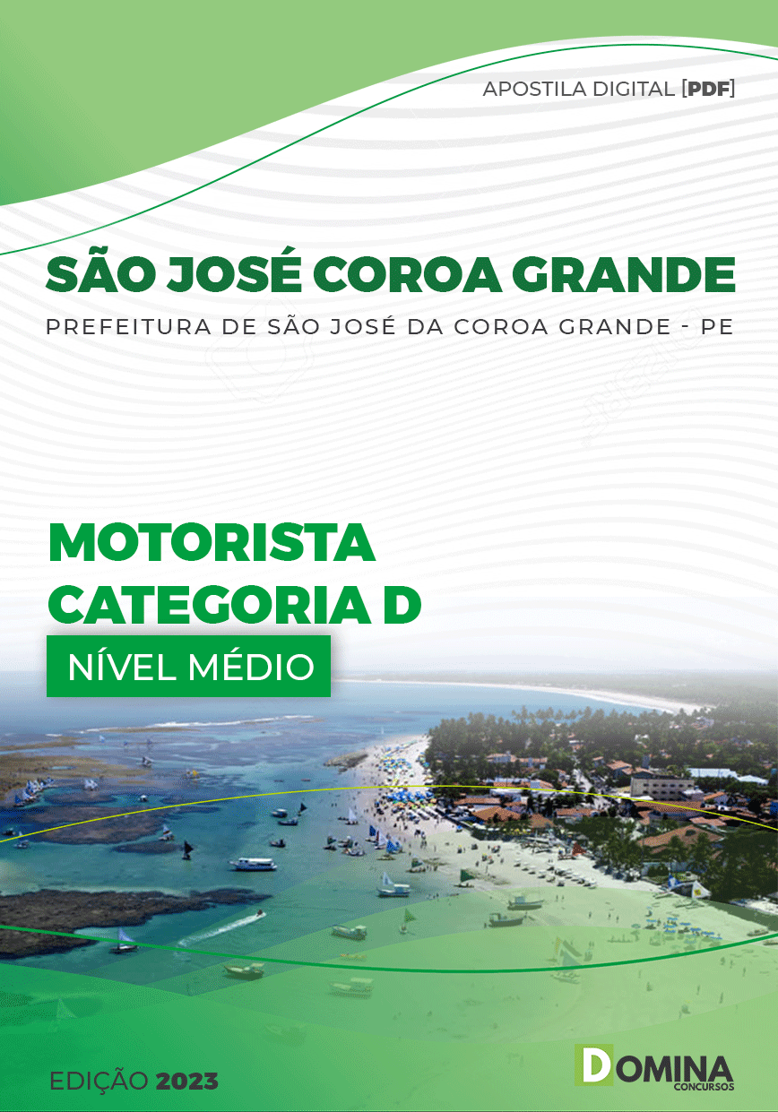 Apostila Pref São José Coroa Grande PE 2023 Motorista Categoria D