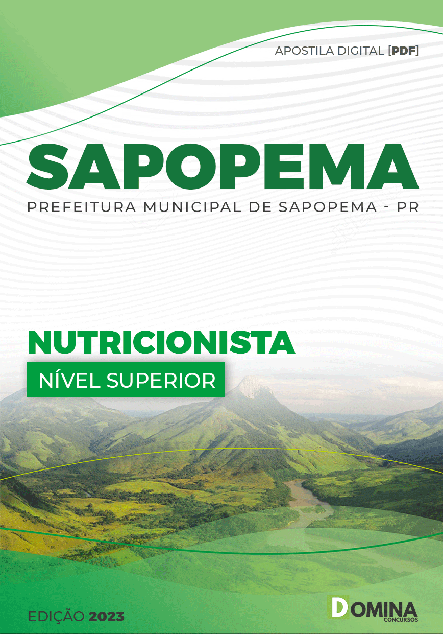 Apostila Digital Pref Sapopema PR 2023 Nutricionista