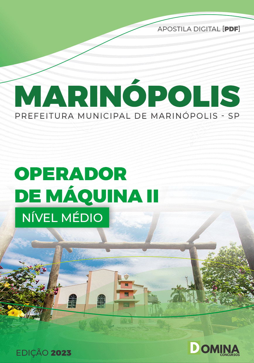 Apostila Pref Marinópolis SP 2023 Operador Máquina II