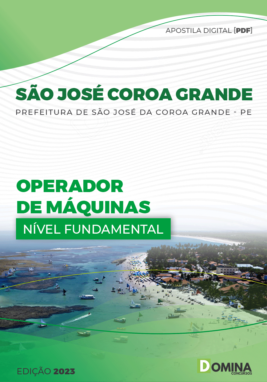 Apostila Pref São José Coroa Grande PE 2023 Operador Máquinas