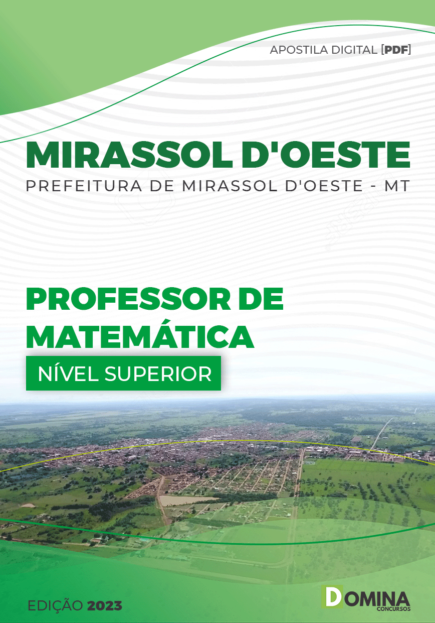 Apostila Pref Mirassol D’oeste MT 2023 Professor Matemática