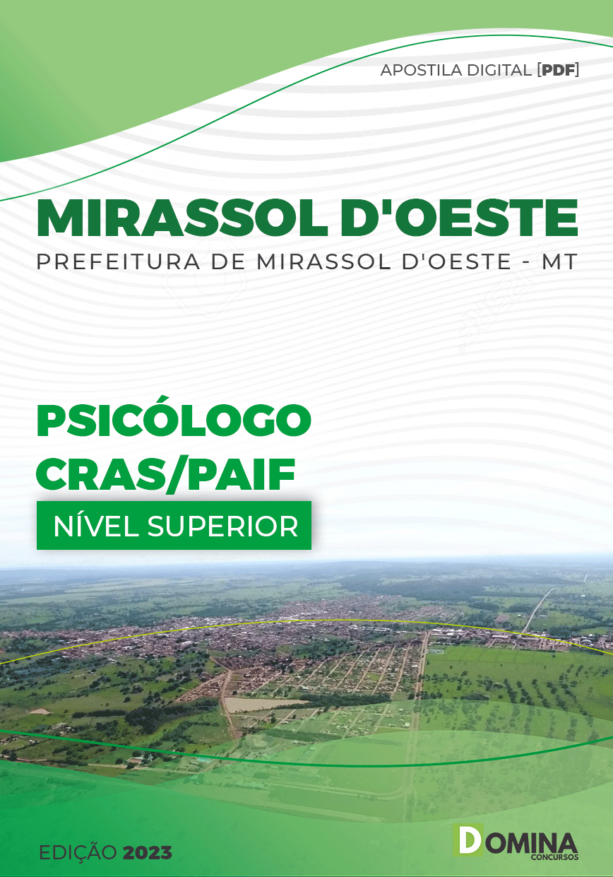 Apostila Pref Mirassol D’oeste MT 2023 Psicólogo CRAS