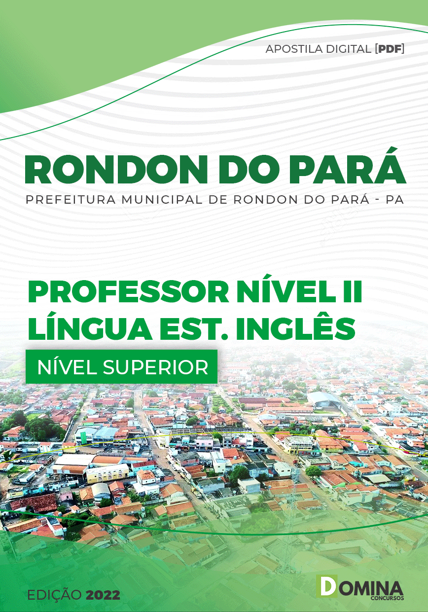 Apostila Pref Rondon do Pará PA 2022 Professor Nível II Língua Inglês