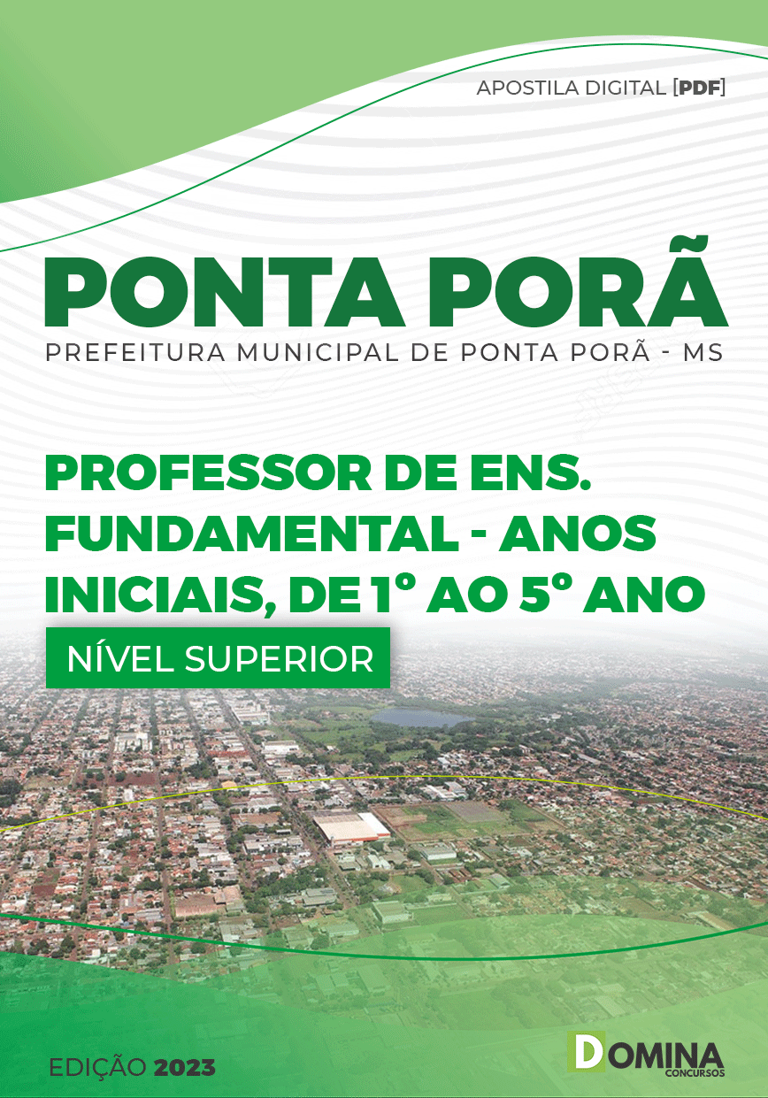 Apostila Pref Ponta Porã MG 2023 Professor Ensino Funad Anos Inicias