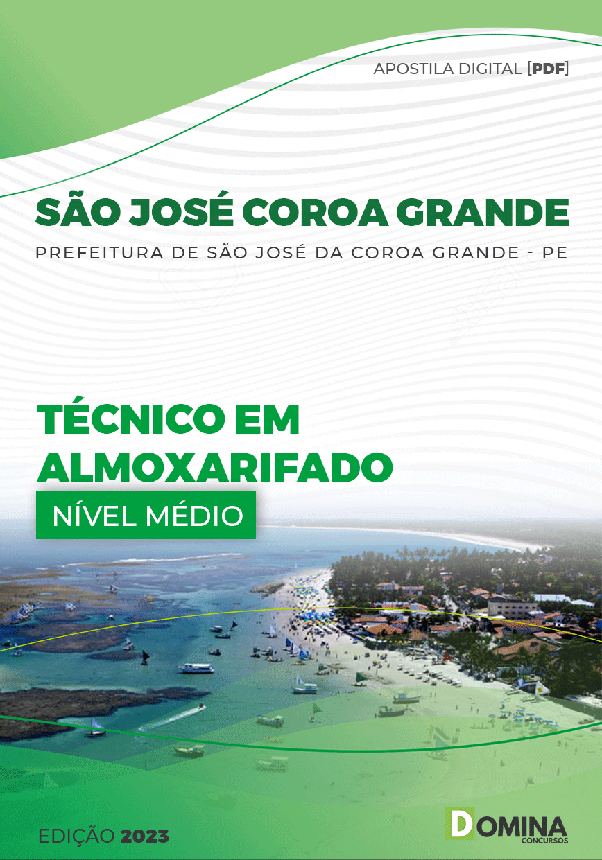 Apostila Pref São José Coroa Grande PE 2023 Técnico Almoxarifado