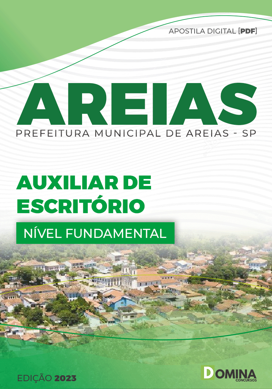 Apostila Digital Pref Areias SP 2023 Auxiliar Escritório