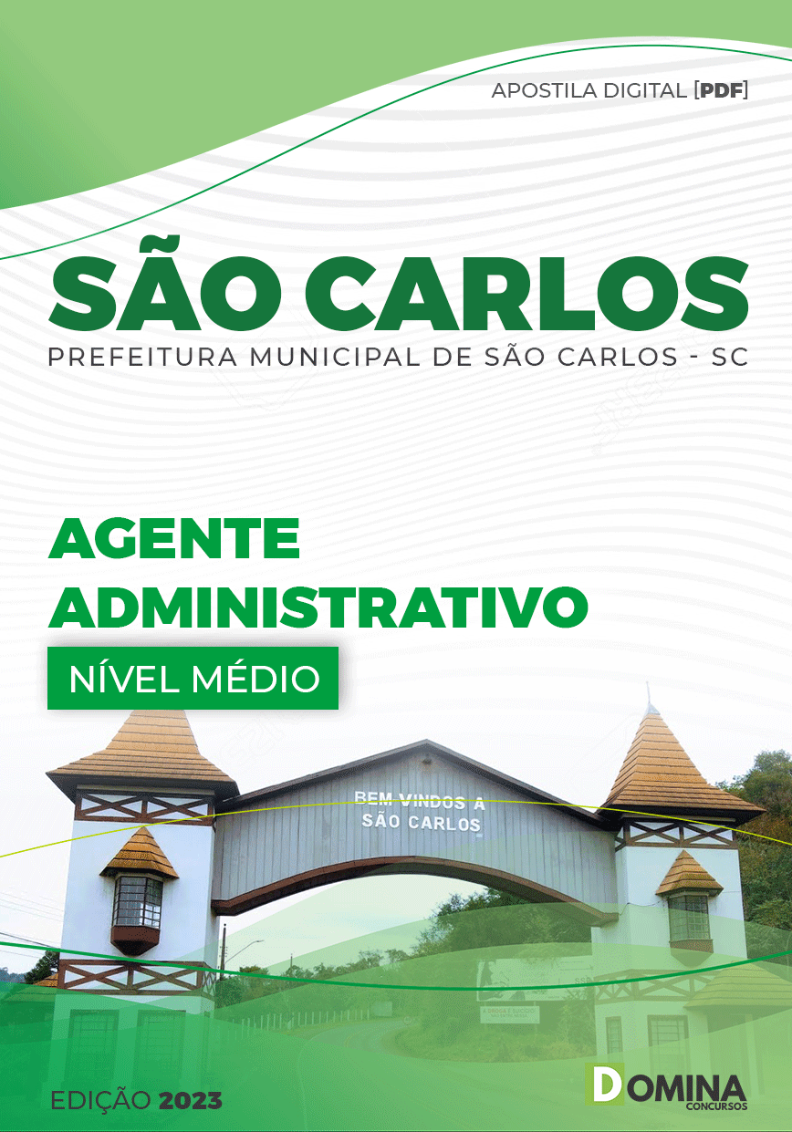 Apostila Pref São Carlos SC 2023 Agente Administrativo