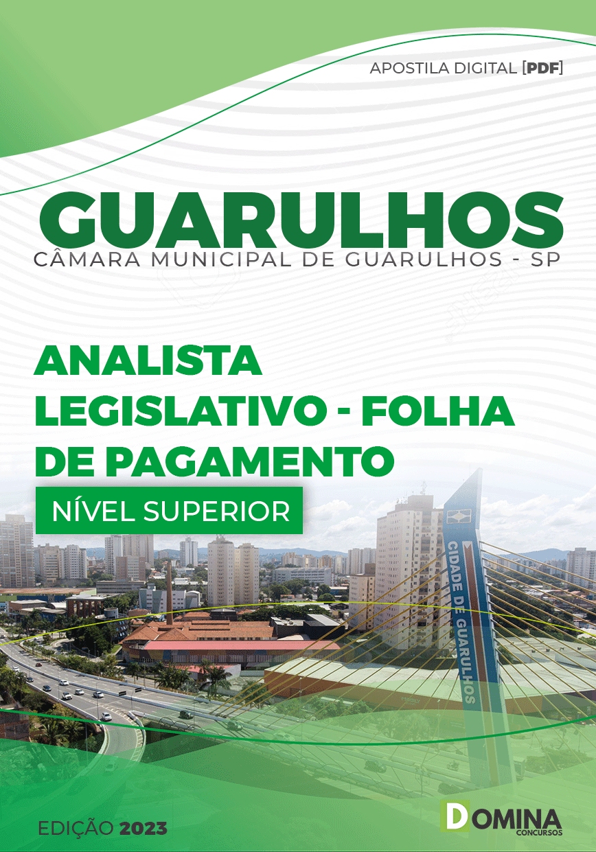 Apostila Câmara Guarulhos SP 2023 Analista Legislativo Folha Pagamento