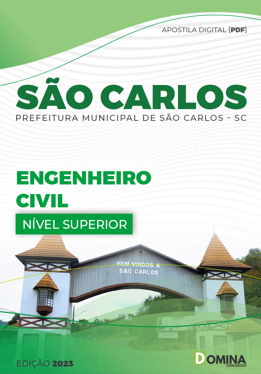 Apostila Digital Pref São Carlos SC 2023 Engenheiro Civil