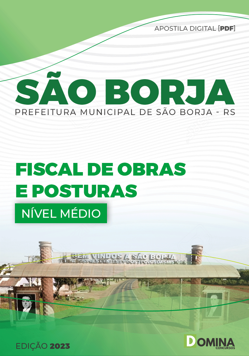 Apostila Pref São Borja RS 2023 Fiscal Obras Posturas