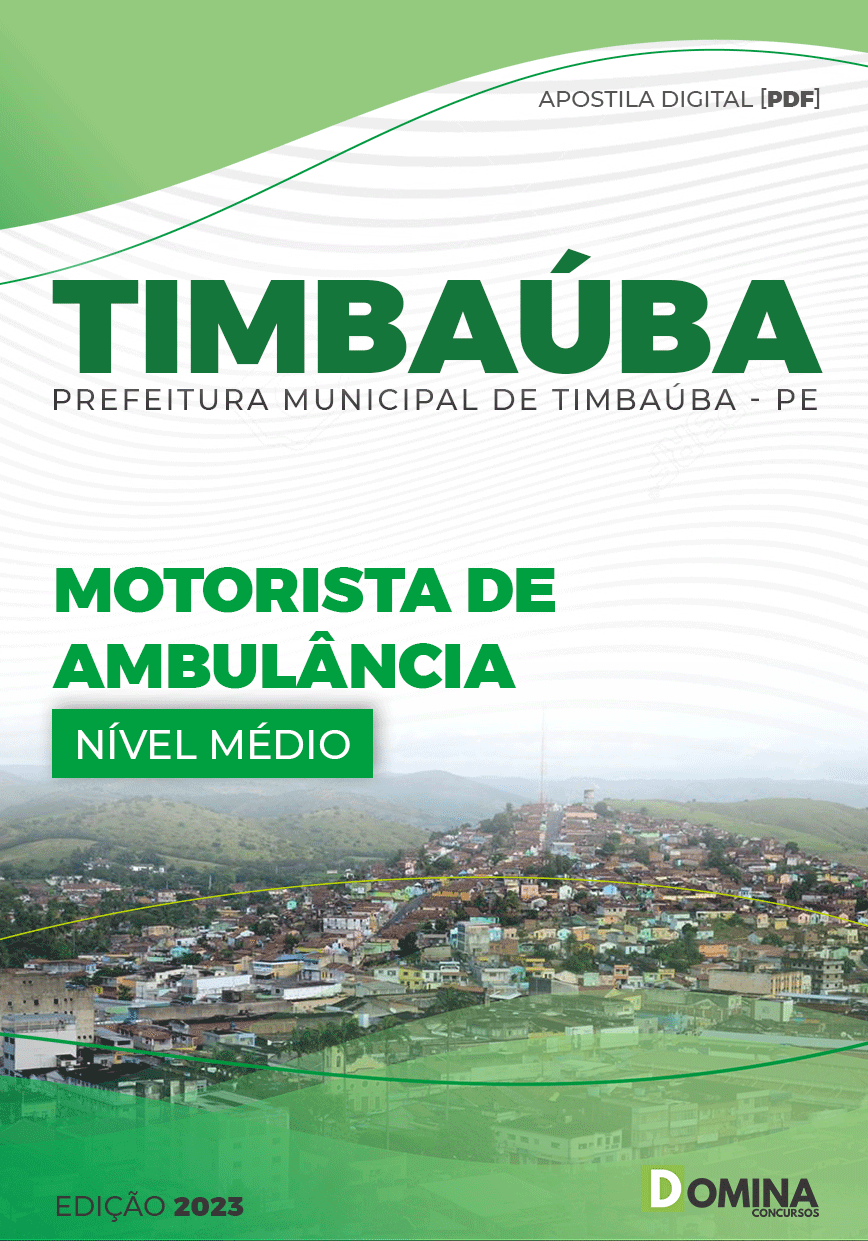 Apostila Pref Timbaúba PE 2023 Motorista Ambulância
