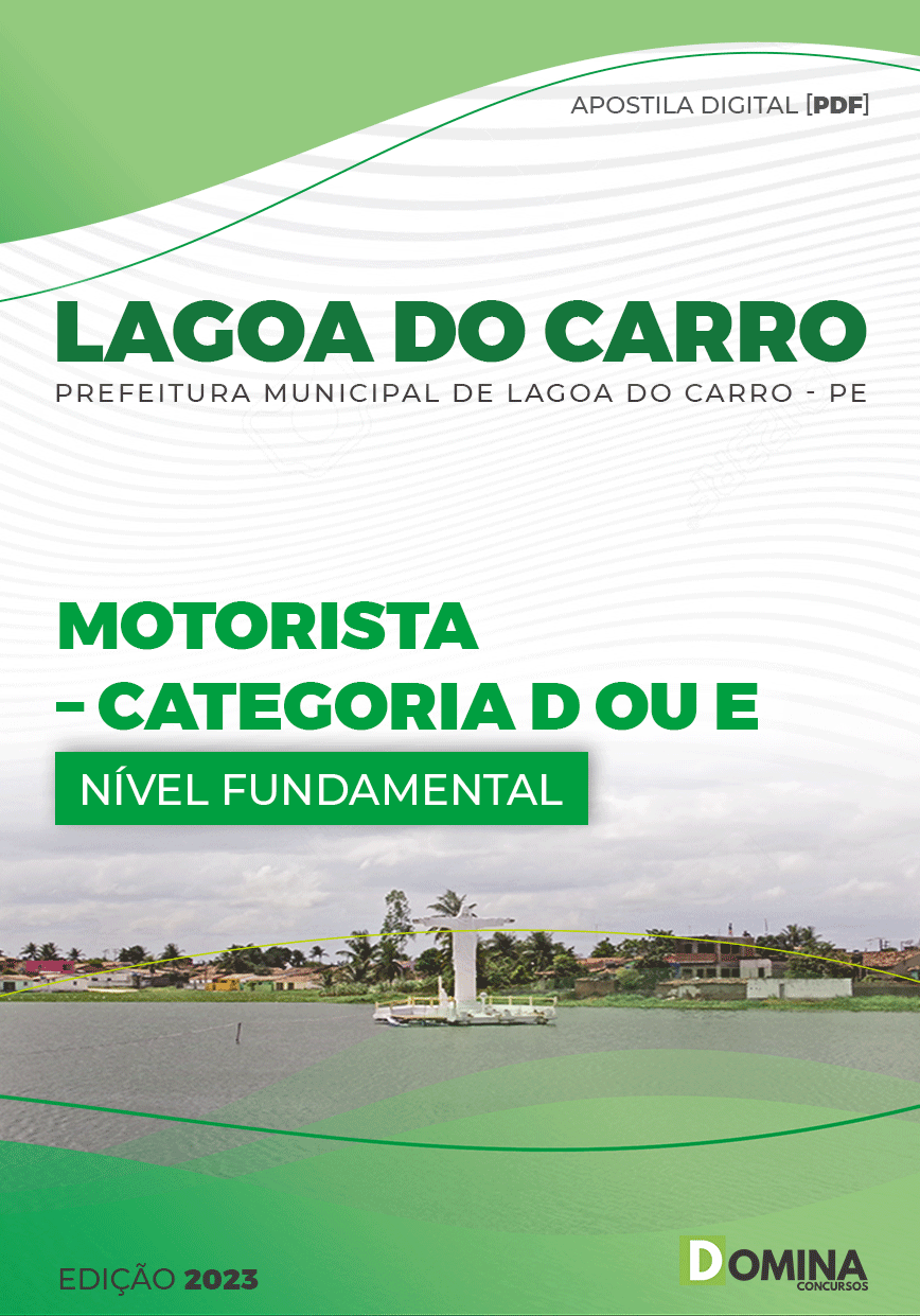 Apostila Pref Lagoa Carro PE 2023 Motorista Categoria D E