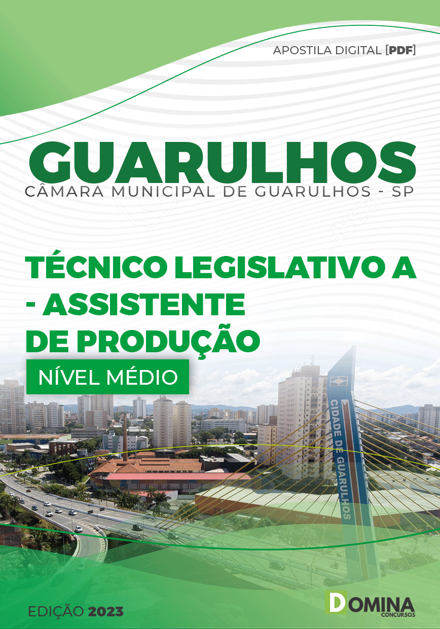 Apostila Câmara Guarulhos SP 2023 Téc Legislativo Assistente Produção