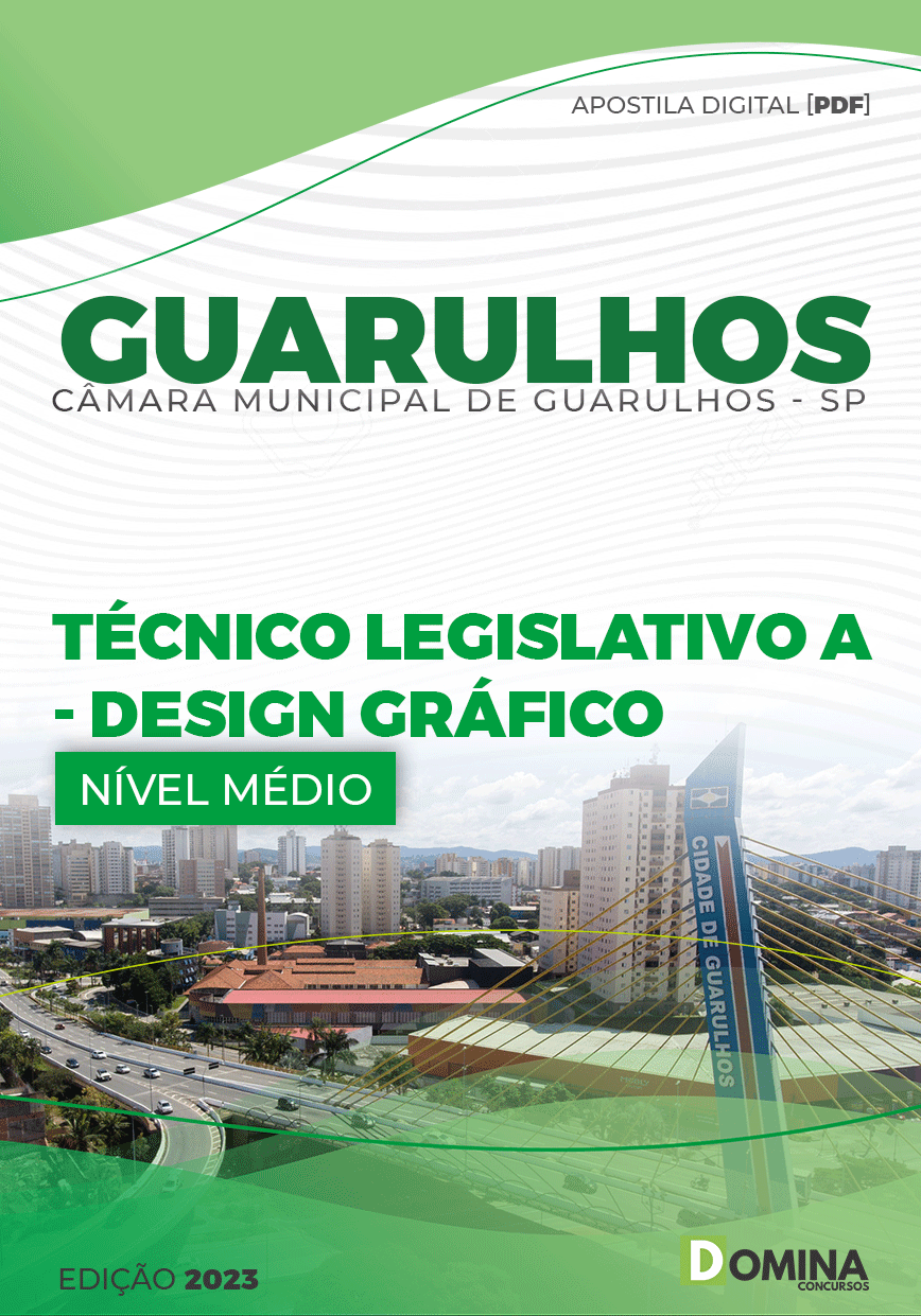 Apostila Câmara Guarulhos SP 2023 Técnico Legislativo Design Gráfico