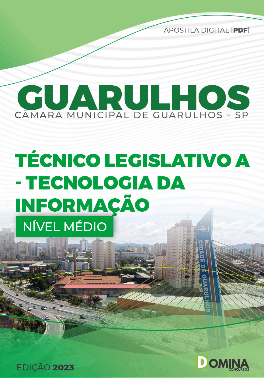 Apostila Câmara Guarulhos SP 2023 Técnico Legislativo TI