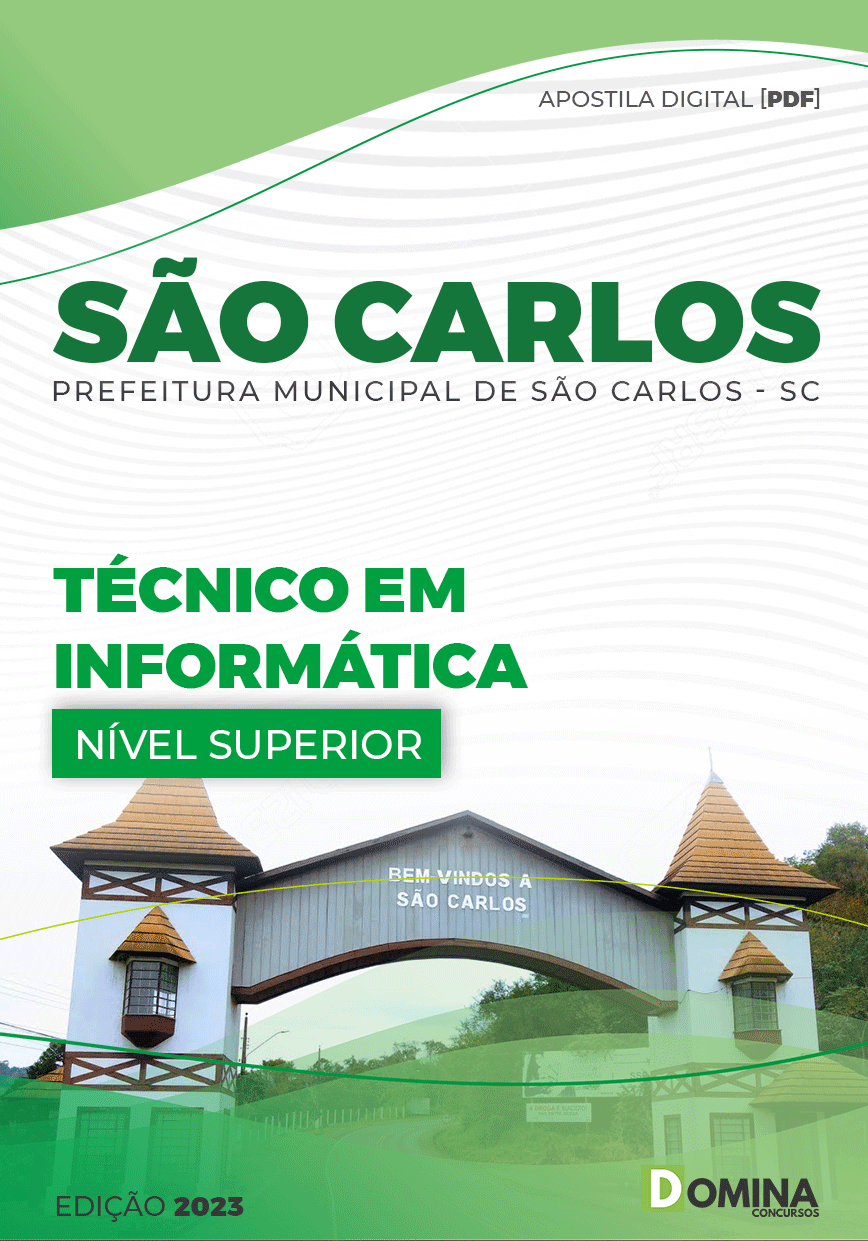 Apostila Digital Pref São Carlos SC 2023 Técnico Informática