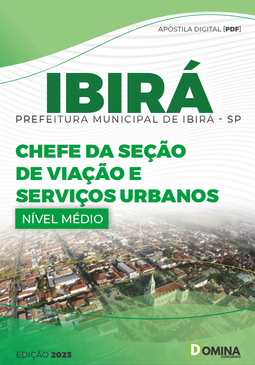 Apostila Pref Ibirá SP 2023 Chefe Seção Viação Serviços Urbanos