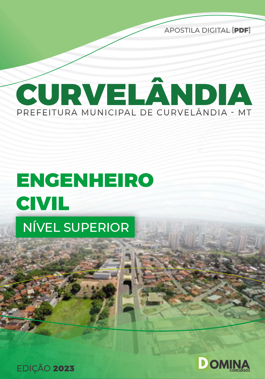 Apostila Digital Pref Curvelândia MT 2023 Engenheiro Civil