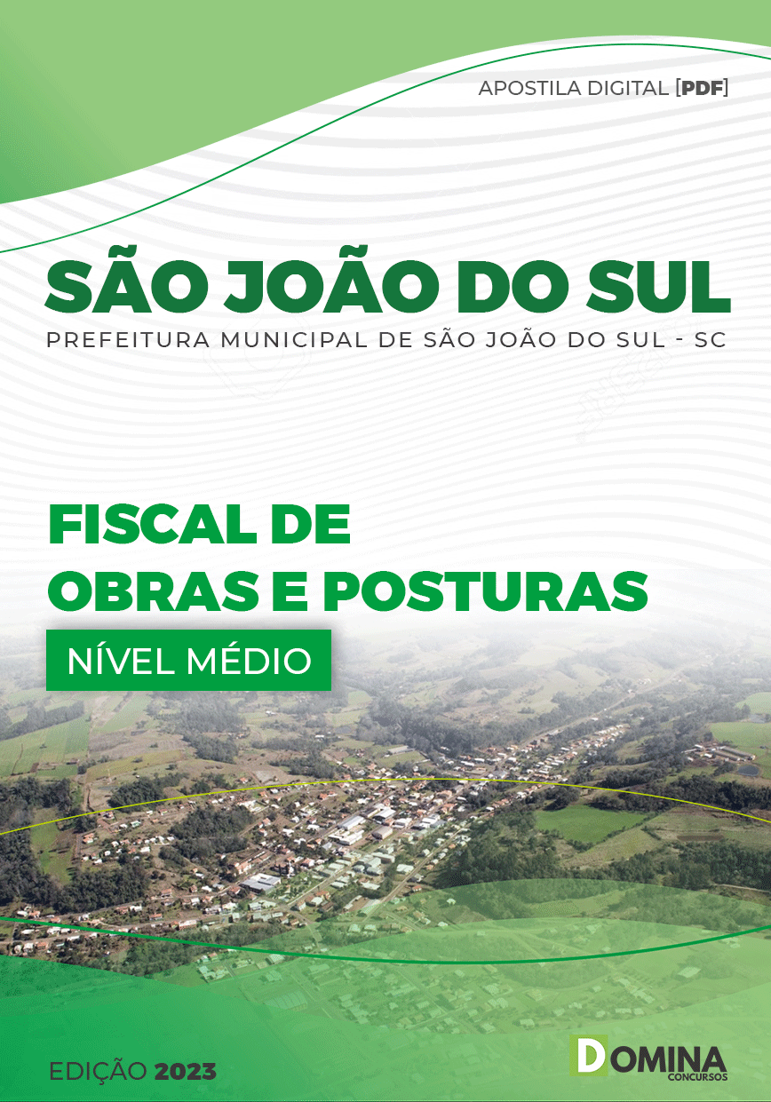 Apostila Pref São João Sul SC 2023 Fiscal Obras Postura
