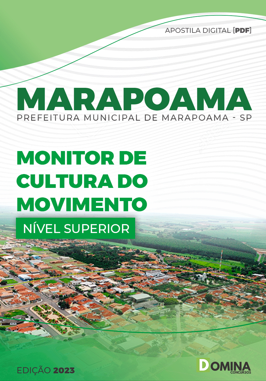 Apostila Pref Marapoama SP 2023 Monitor Cultura Movimento