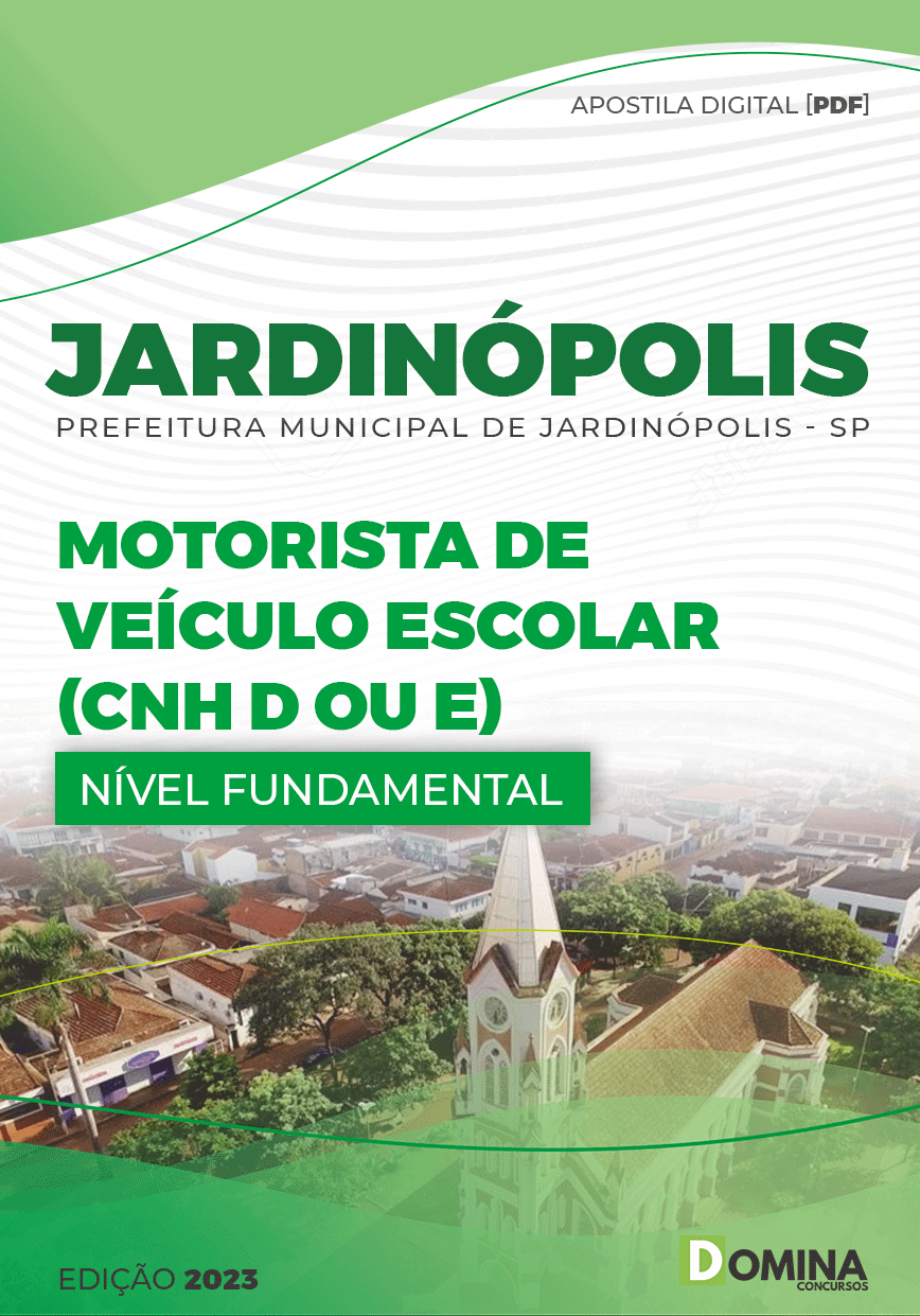 Apostila Pref Jardinópolis SP 2023 Motorista Veículo Escolar