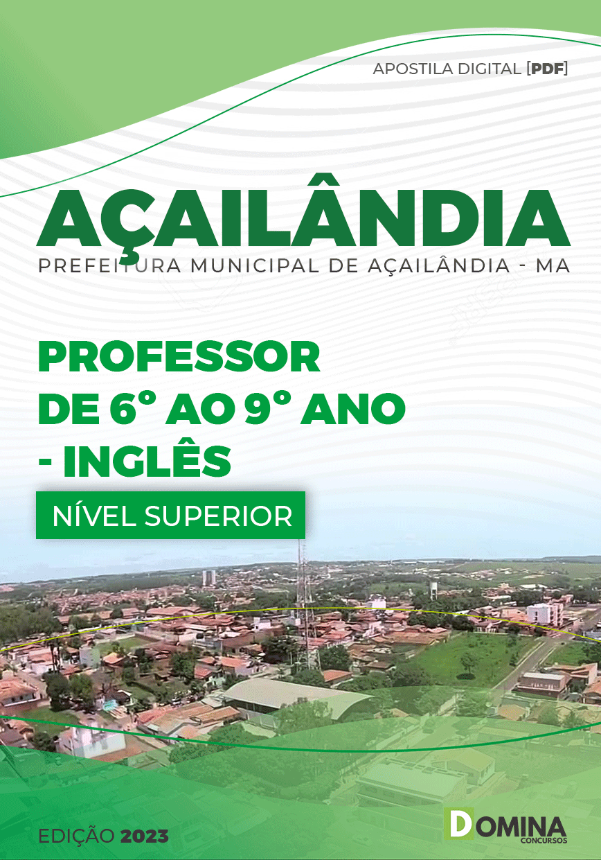 Apostila Digital Pref Açailândia MA 2023 Professor Inglês