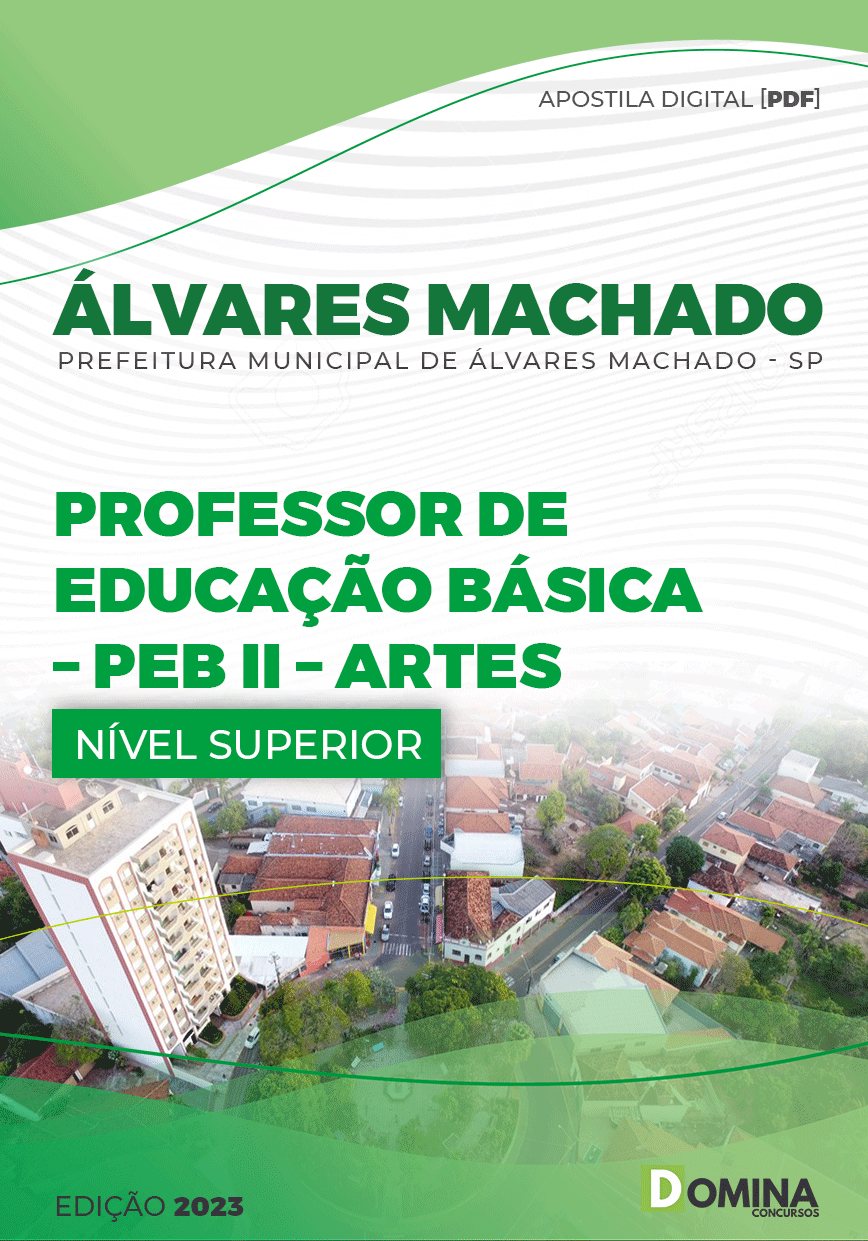 Apostila Pref Álvares Machado SP 2023 Professor PEB II Artes