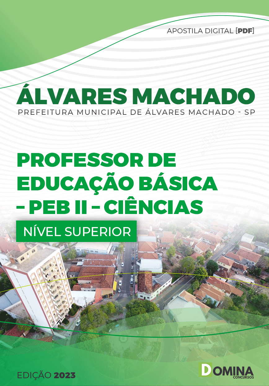 Apostila Pref Álvares Machado SP 2023 Professor PEB II Ciênicas