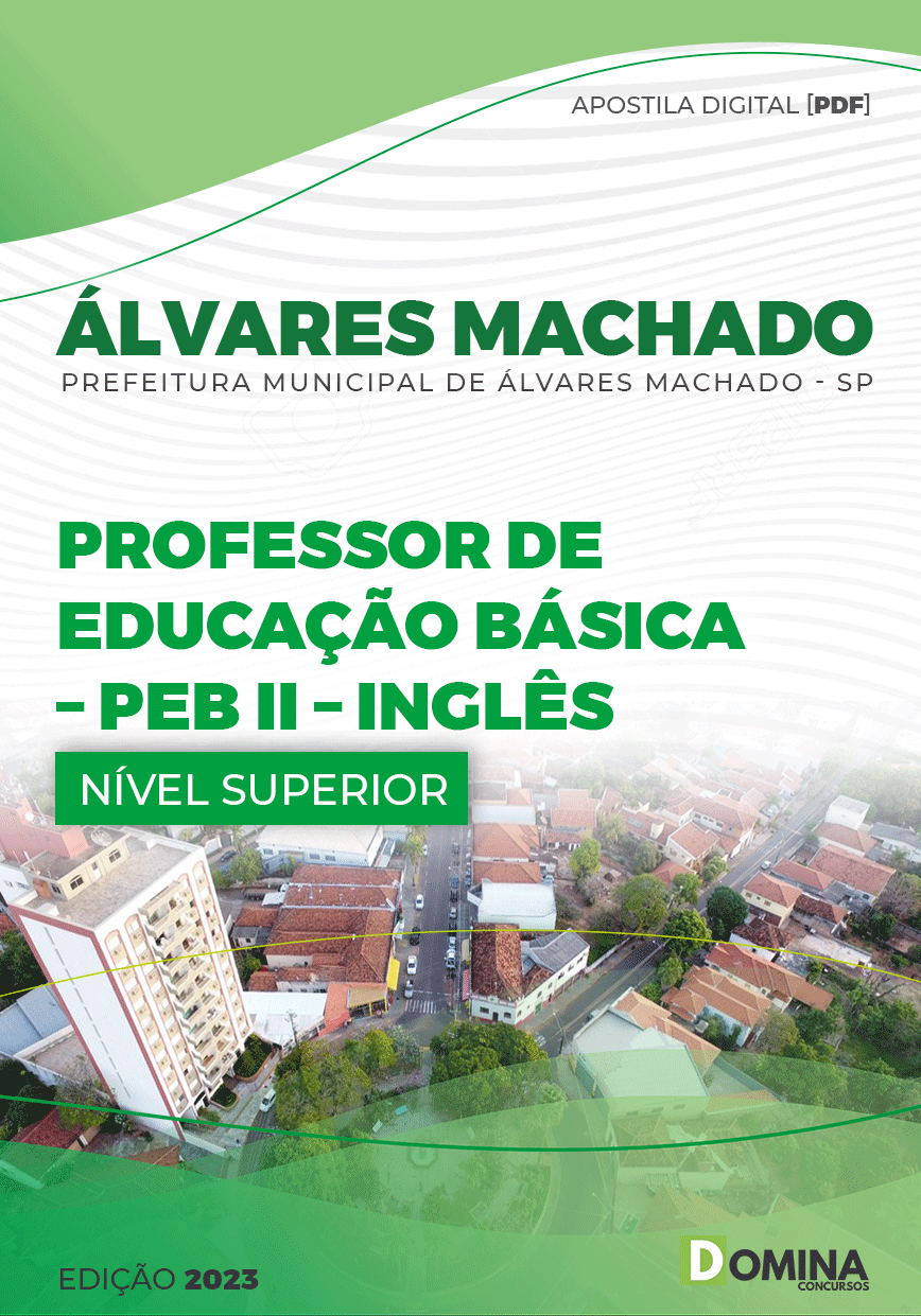 Apostila Pref Álvares Machado SP 2023 Professor PEB II Inglês