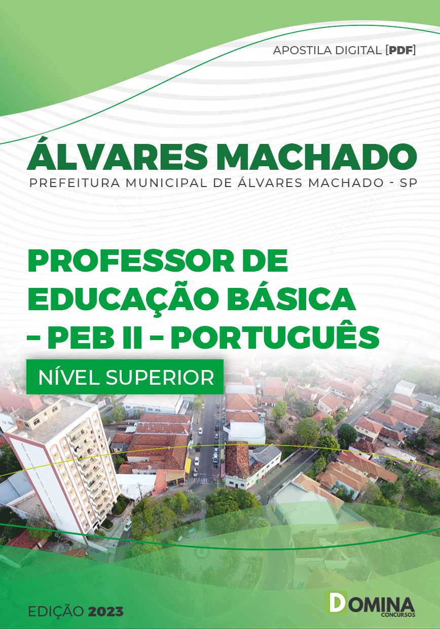 Apostila Pref Álvares Machado SP 2023 Professor PEB II Português