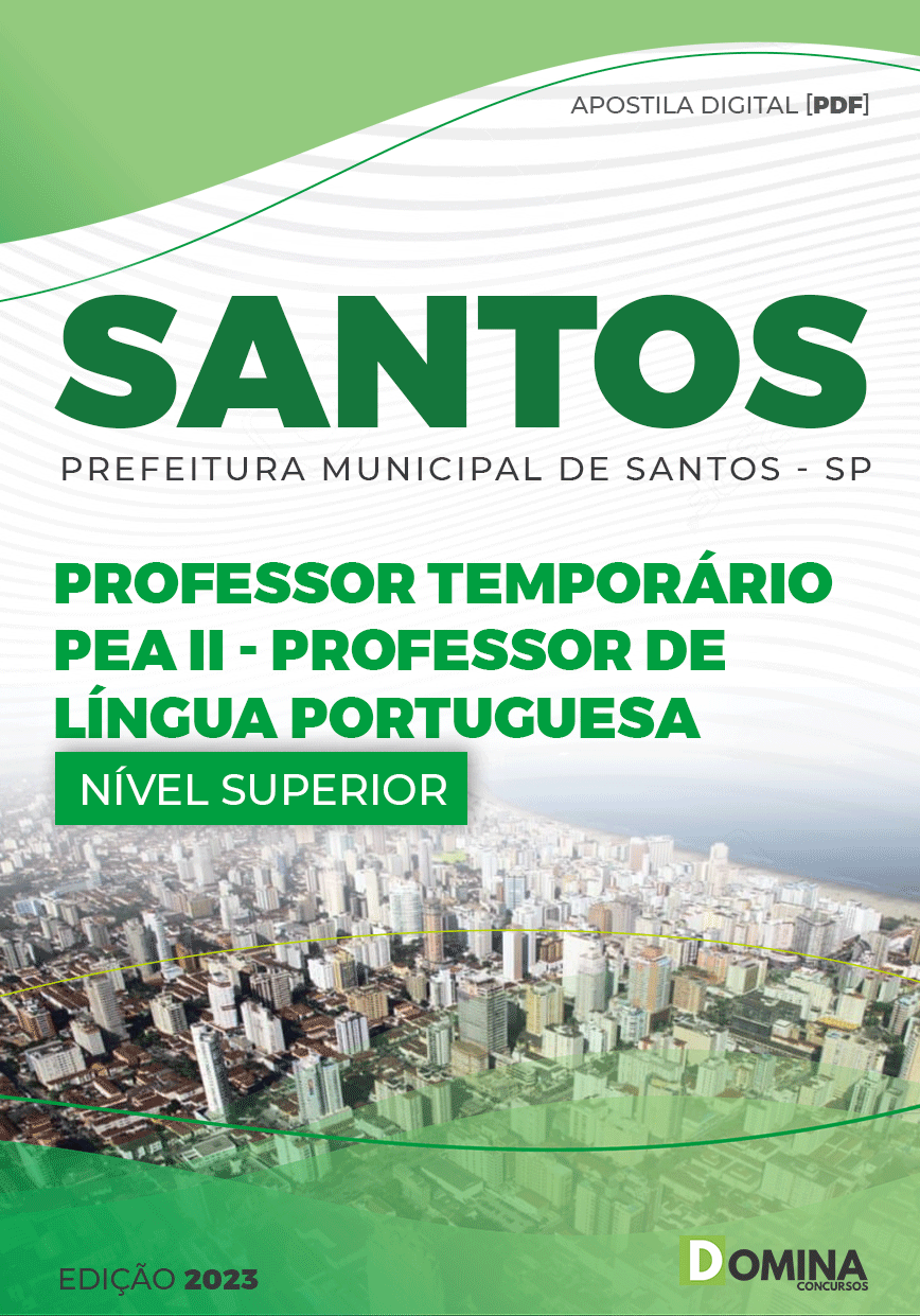 Apostila Pref Santos SP 2023 Professor Temporário PA II Português