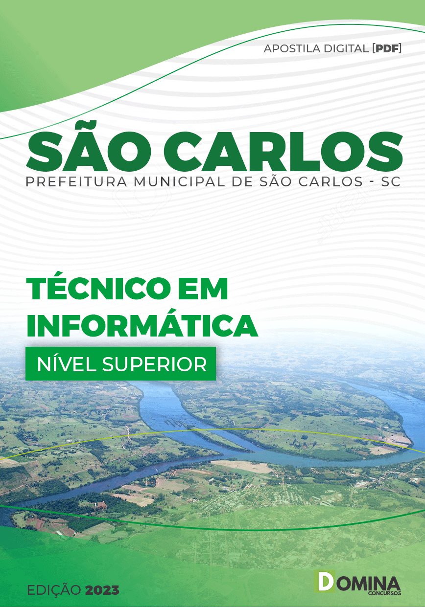 Apostila Pref São Carlos SC 2023 Técnico Informática