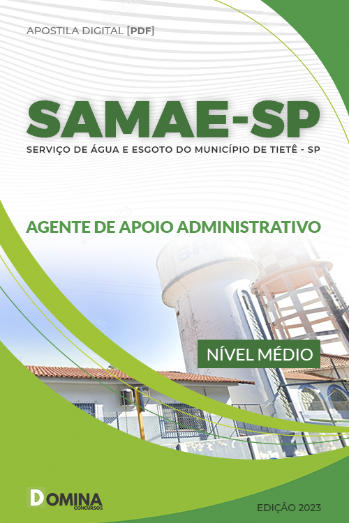 Apostila SAMAE SP 2023 Agente Apoio Administrativo