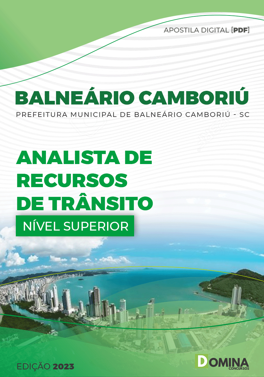 Apostila Pref Balneário Camboriú SC 2023 Analista Recurso Trânsito