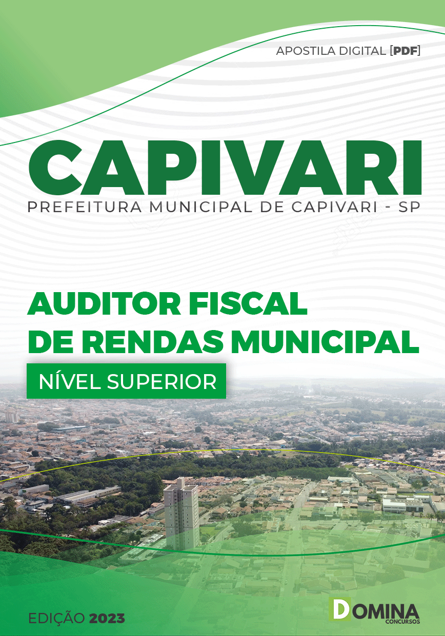 Apostila Pref Capivari SP 2023 Auditor Fiscal Rendas Municipais