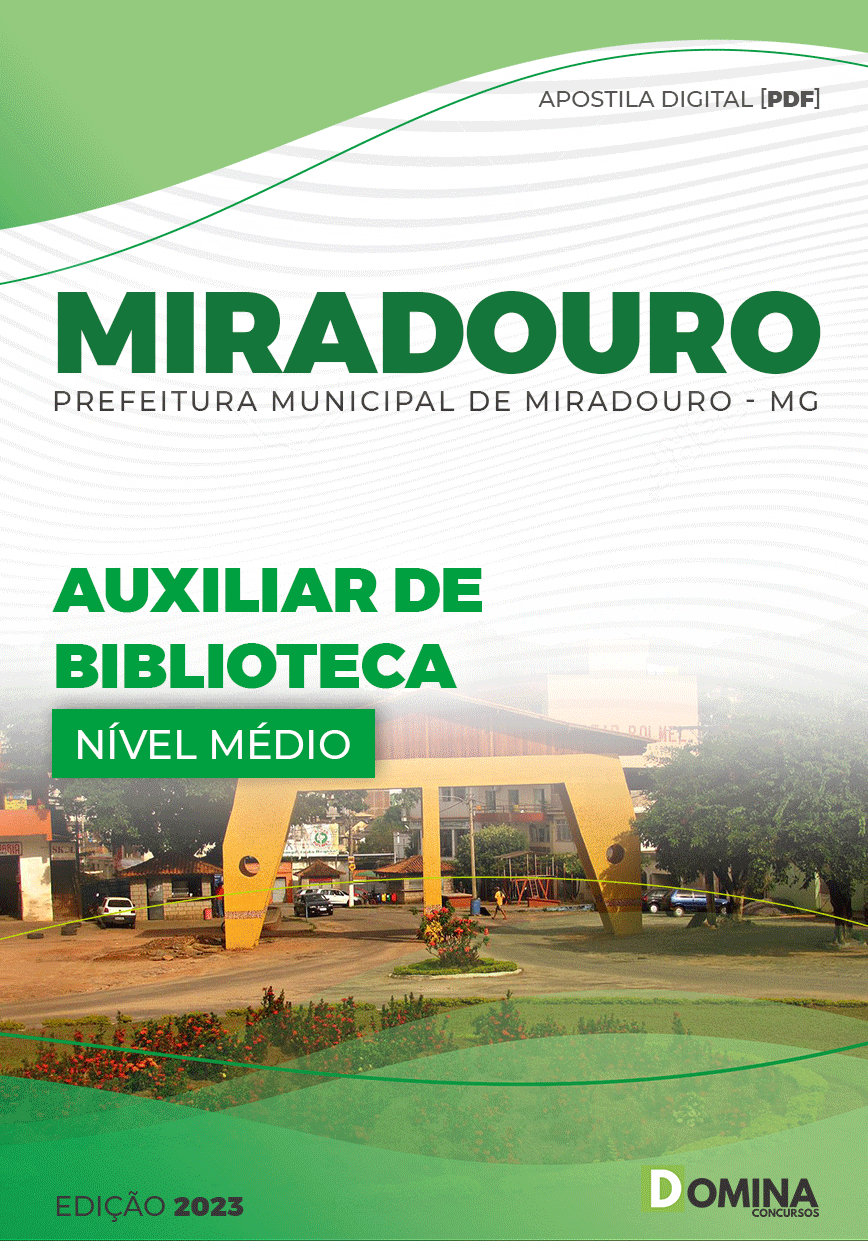 Apostila Pref Miradouro MG 2023 Auxiliar Biblioteca