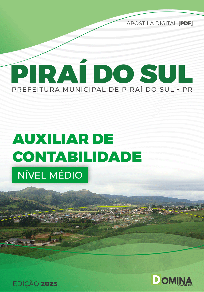 Apostila Pref Piraí Sul PR 2023 Auxiliar Contabilidade