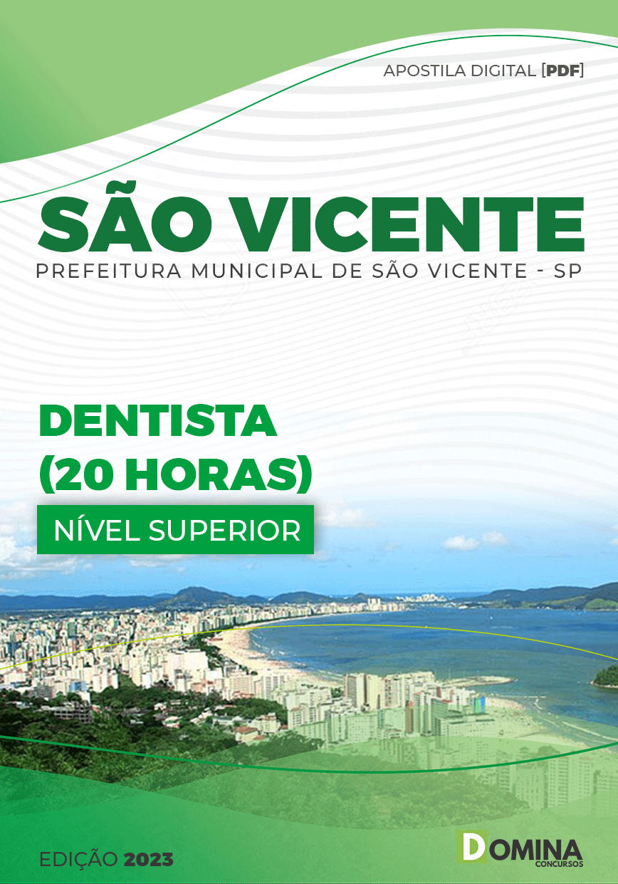 Apostila Digital Pref São Vicente SP 2023 Dentista 20 horas