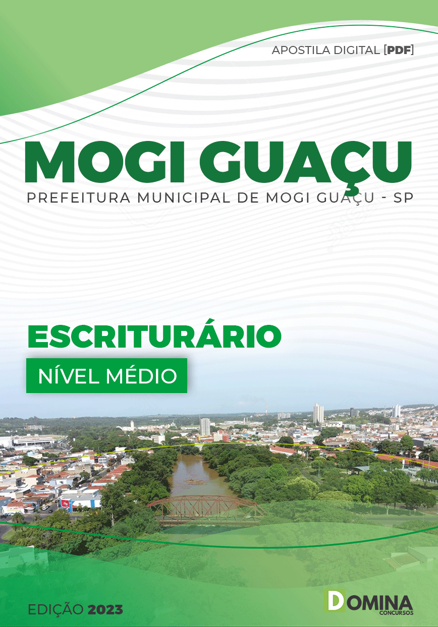 Apostila Digital Pref Mogi Guaçu SP 2023 Escriturário