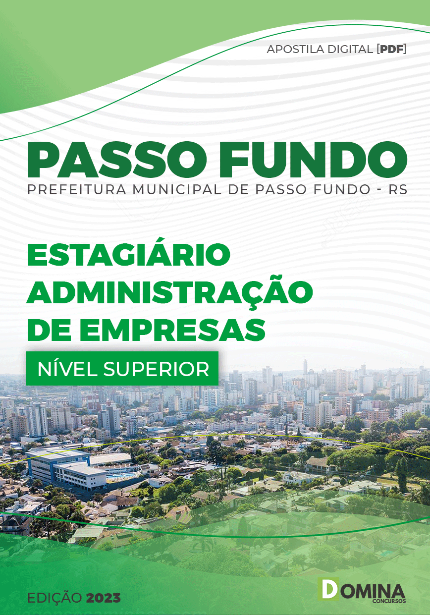 Apostila Pref Passo Fundo RS 2023 Estagiário Administração Empresa