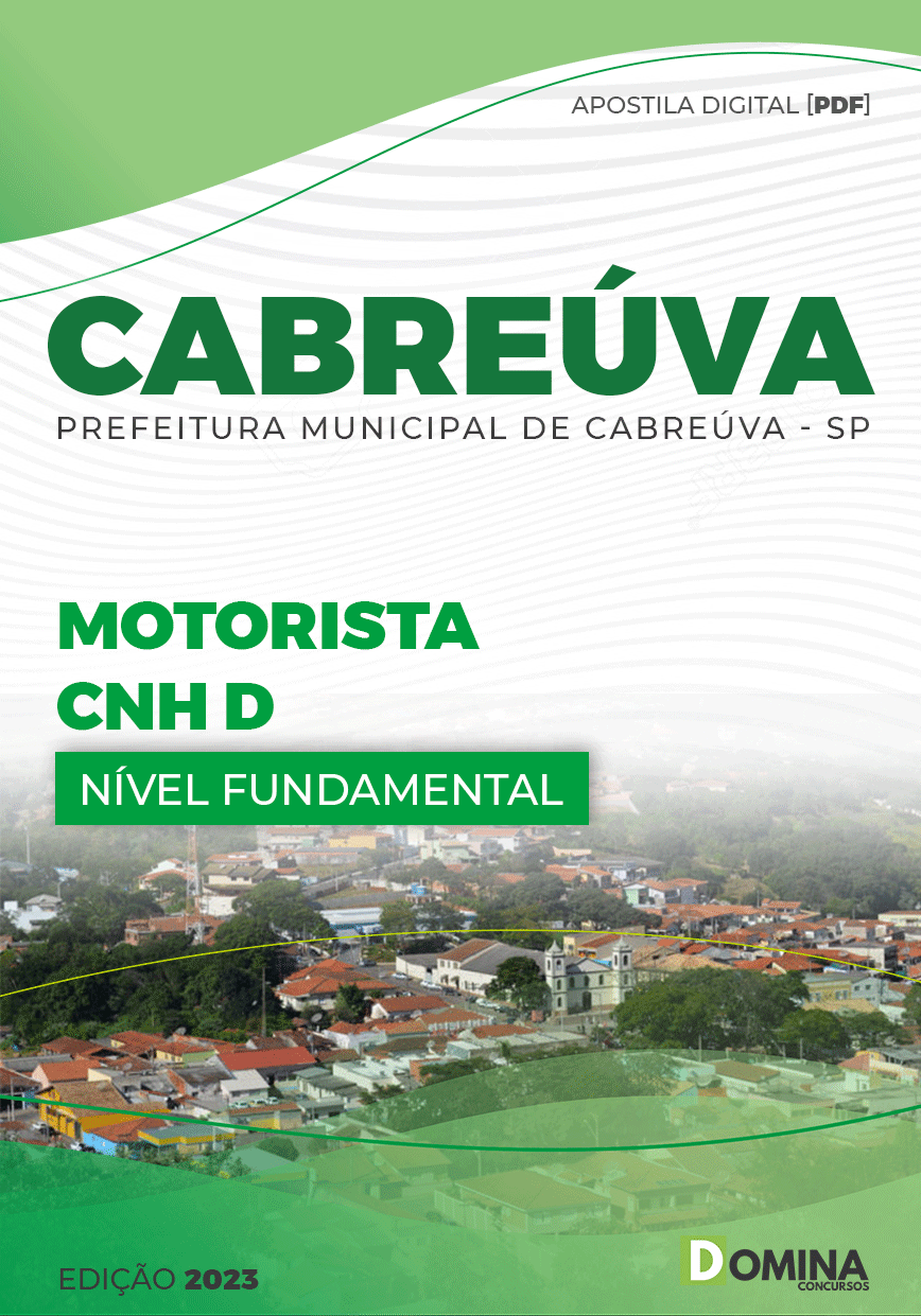 Apostila Digital Pref Cabreúva SP 2023 Motorista CNH D