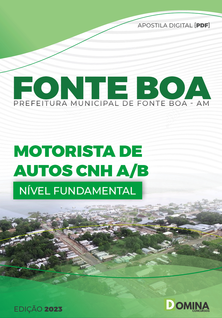 Apostila Pref Fonte Boa AM 2023 Motorista Autos A/B