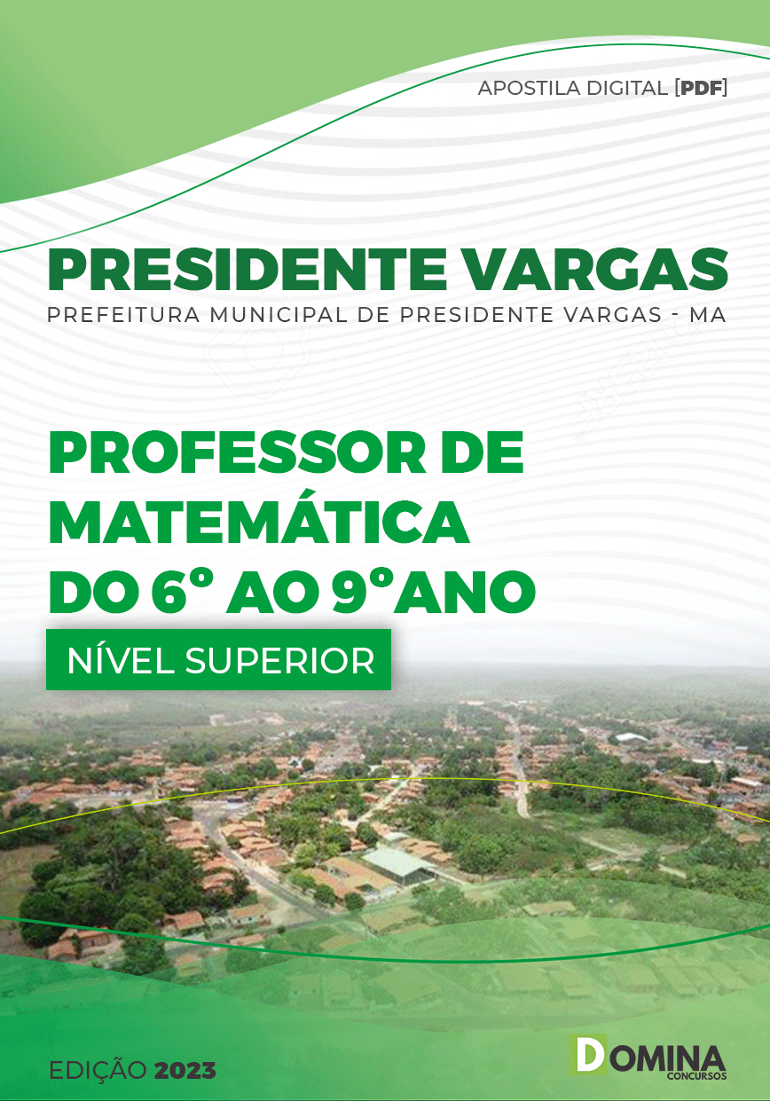 Apostila Pref Presidente Vargas MA 2023 Professor Matemática