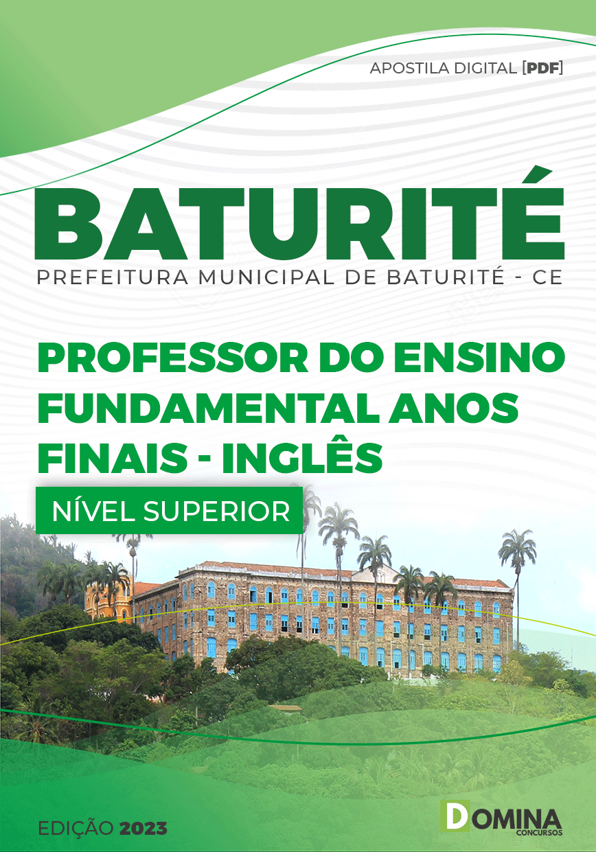 Apostila Pref Baturité CE 2023 Professor Ensino Fund Inglês