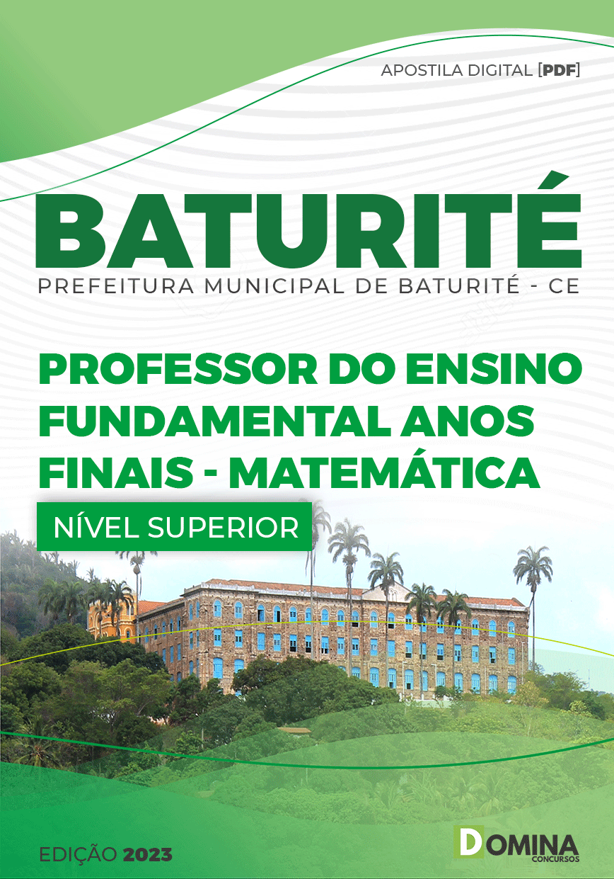 Apostila Pref Baturité CE 2023 Professor Ensino Fund Matemática