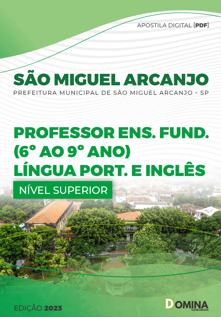 Apostila Pref São Miguel Arcanjo SP 2023 Prof Língua Portuguesa Inglês
