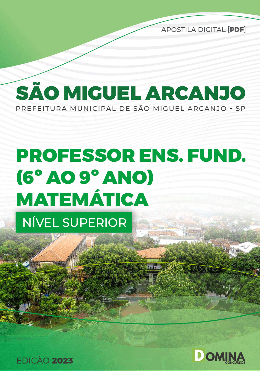 Apostila Pref São Miguel Arcanjo SP 2023 Professor Matemática