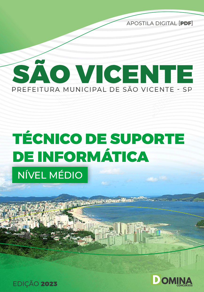 Apostila Pref São Vicente SP 2023 Técnico Suporte Informática