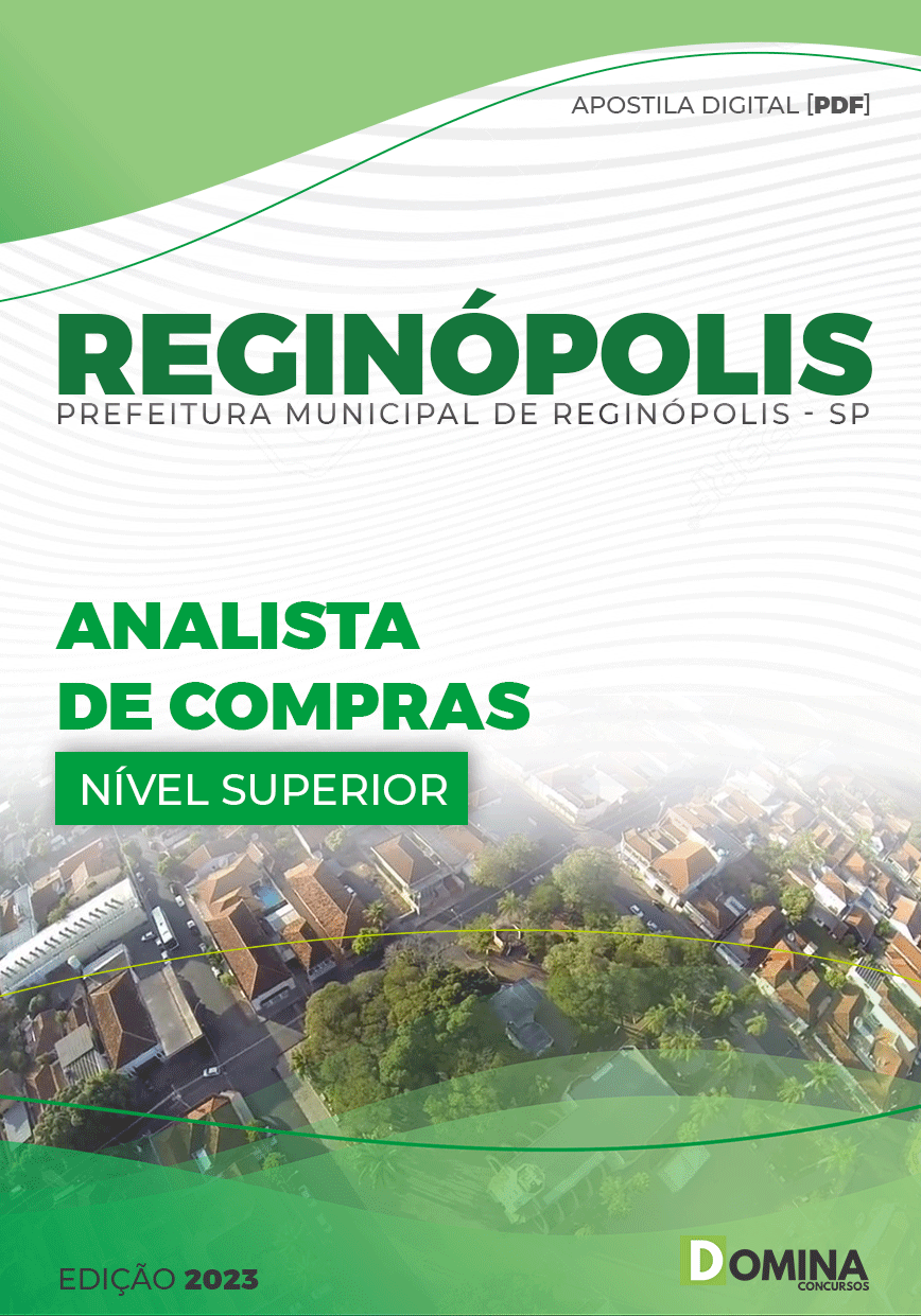 Apostila Digital Pref Reginópolis SP 2023 Analista Compras