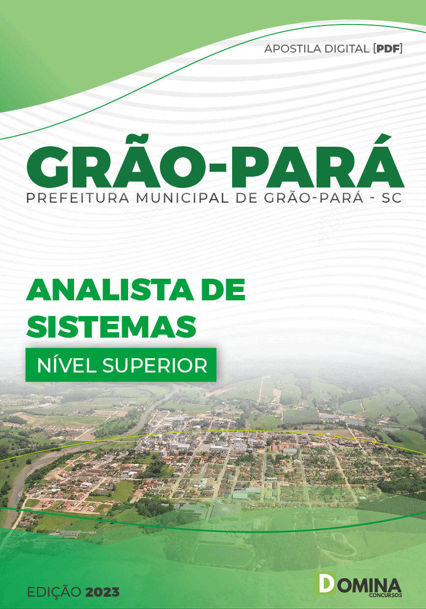 Apostila Digital Pref Grão Pará SC 2023 Analista Sistemas